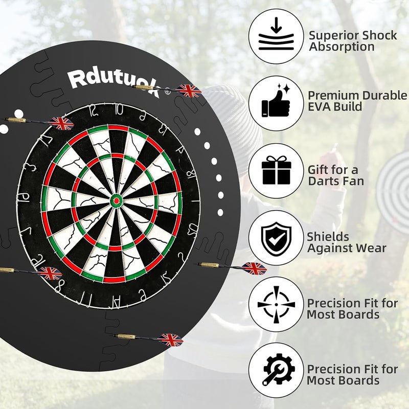 Rdutuok Dart Board Surround Ring,5Pcs Splicing Dart Board Wall Protector,Dartboard Eva Backboard Wall Surround for Standard Size Dartboards Prevent Wall Damage with The Wall Protector Plate - Image 3